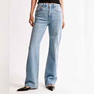 Abercrombie & Fitch The '90s Relaxed High Rise Jeans in a light wash.
